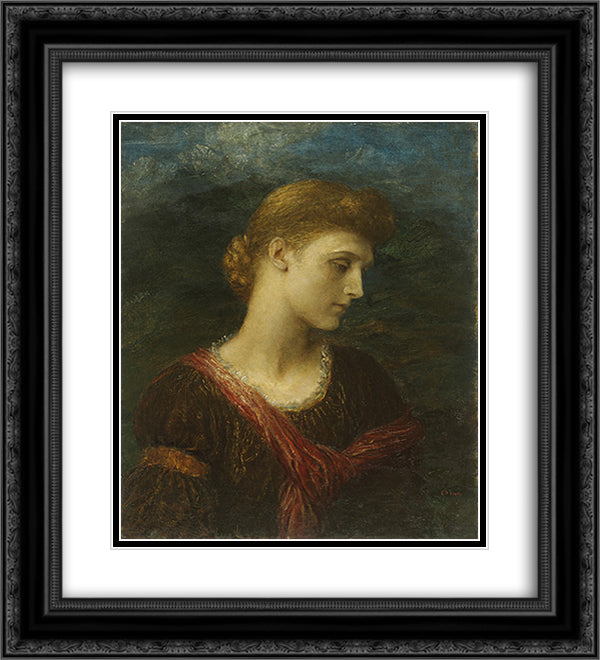 Violet Lindsay 20x22 Black Ornate Wood Framed Art Print Poster with Double Matting by Watts, George Frederick