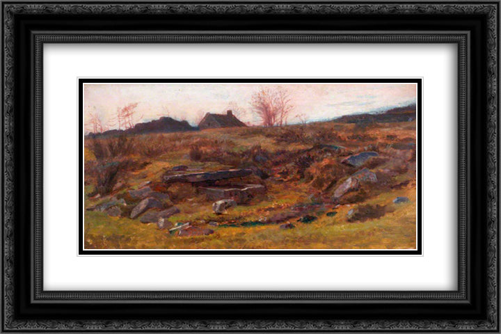 At Wetley Rocks, Staffordshire 24x16 Black Ornate Wood Framed Art Print Poster with Double Matting by Mason, George Hemming