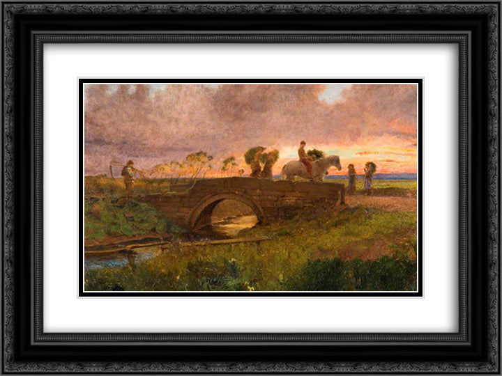Evening, near Southport 24x18 Black Ornate Wood Framed Art Print Poster with Double Matting by Mason, George Hemming