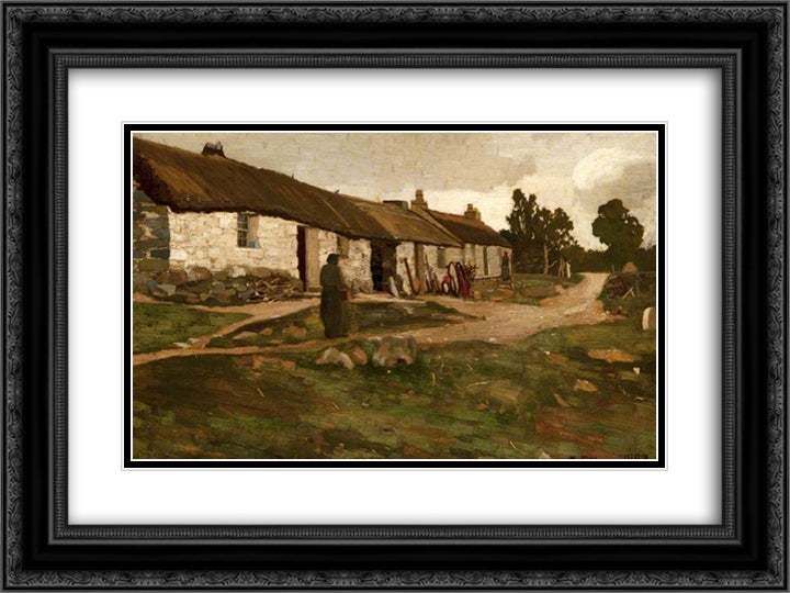 Brig o' Turk 24x18 Black Ornate Wood Framed Art Print Poster with Double Matting by Henry, George