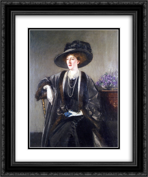 Mrs. Kirkwood 20x24 Black Ornate Wood Framed Art Print Poster with Double Matting by Henry, George