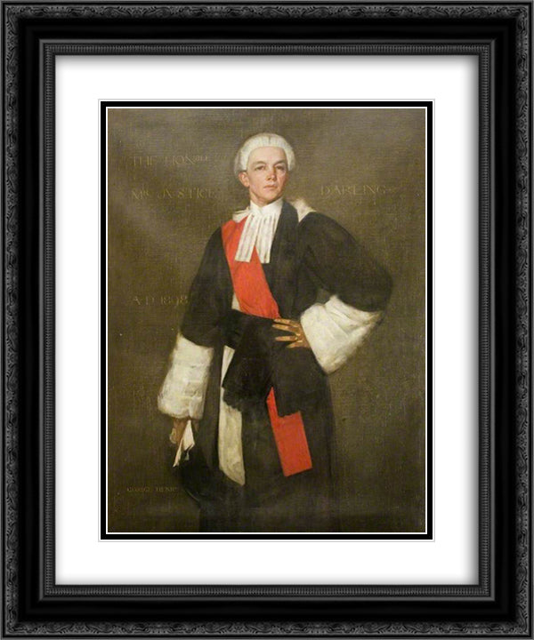 The Honourable Mr Justice Darling, Judge of the King's Bench 20x24 Black Ornate Wood Framed Art Print Poster with Double Matting by Henry, George