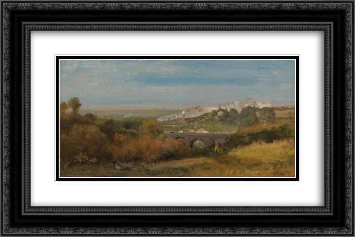 Albano, Italy (The Roman Campagna) 24x16 Black Ornate Wood Framed Art Print Poster with Double Matting by Inness, George