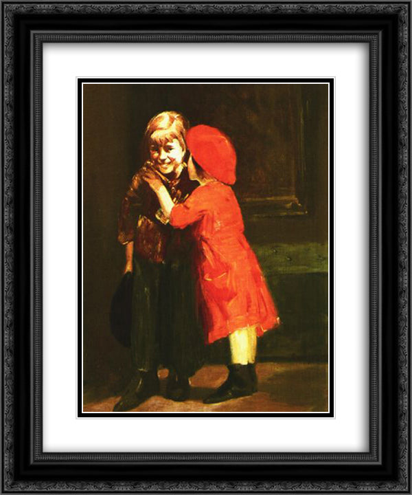 In the corner 20x24 Black Ornate Wood Framed Art Print Poster with Double Matting by Luks, George