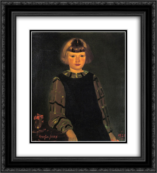 Portrait of Miss Ruth Breslin 20x22 Black Ornate Wood Framed Art Print Poster with Double Matting by Luks, George