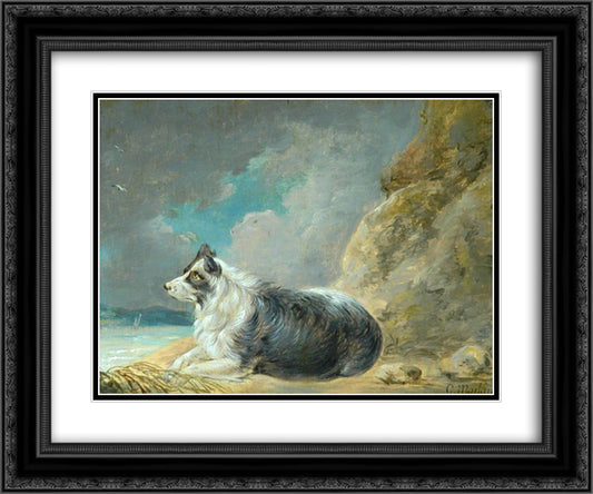 Friend 24x20 Black Ornate Wood Framed Art Print Poster with Double Matting by Morland, George