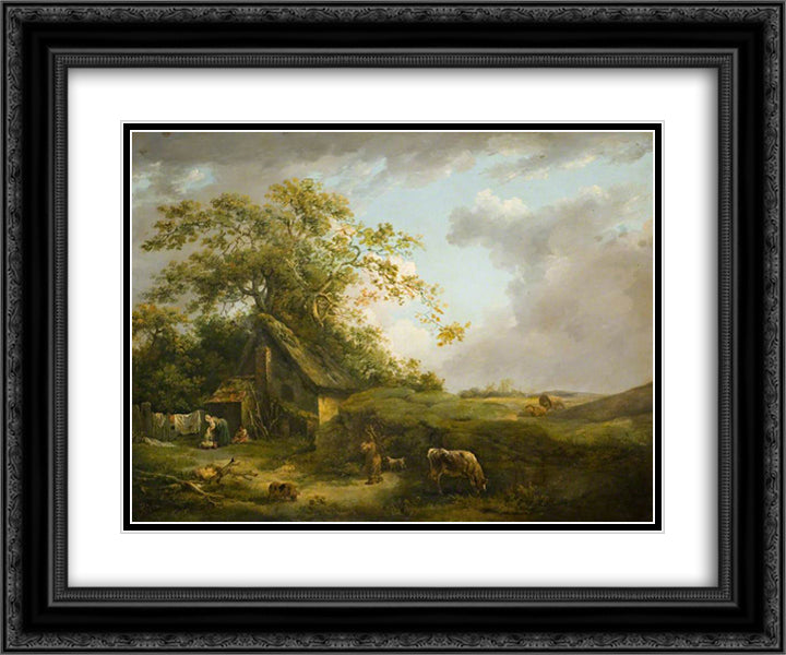 Landscape (Storm Cloud) 24x20 Black Ornate Wood Framed Art Print Poster with Double Matting by Morland, George