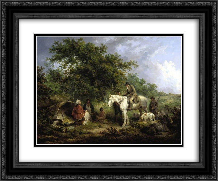 Morning (The Benevolent Sportsman) 24x20 Black Ornate Wood Framed Art Print Poster with Double Matting by Morland, George