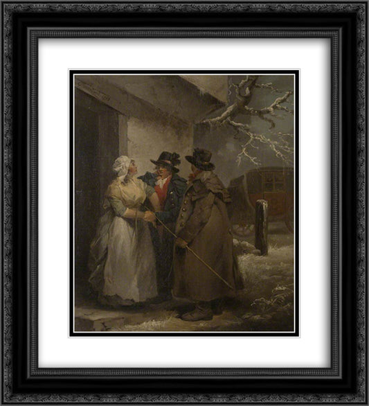 The Departure 20x22 Black Ornate Wood Framed Art Print Poster with Double Matting by Morland, George