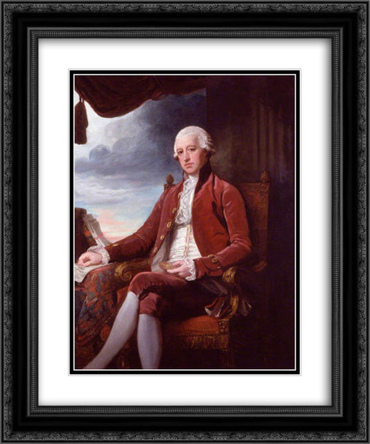 Charles Jenkinson, 1st Earl of Liverpool 20x24 Black Ornate Wood Framed Art Print Poster with Double Matting by Romney, George