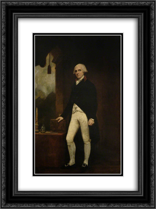 David Scott, MP, of Dunninald 18x24 Black Ornate Wood Framed Art Print Poster with Double Matting by Romney, George