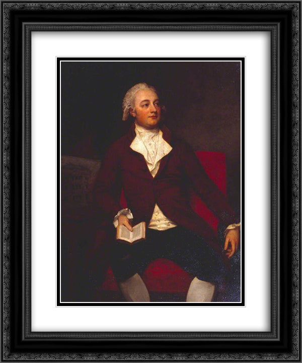 Dr John Matthews 20x24 Black Ornate Wood Framed Art Print Poster with Double Matting by Romney, George