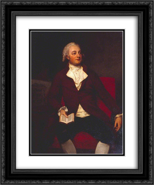 Dr John Matthews 20x24 Black Ornate Wood Framed Art Print Poster with Double Matting by Romney, George