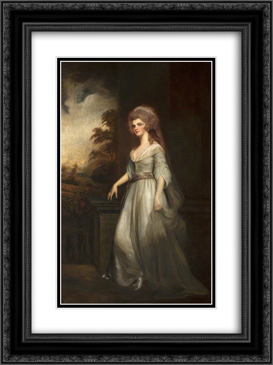 Eleanor (d.1856), Countess of Lauderdale 18x24 Black Ornate Wood Framed Art Print Poster with Double Matting by Romney, George