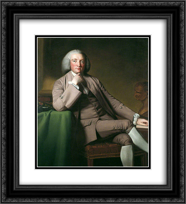 James Ainslie 20x22 Black Ornate Wood Framed Art Print Poster with Double Matting by Romney, George