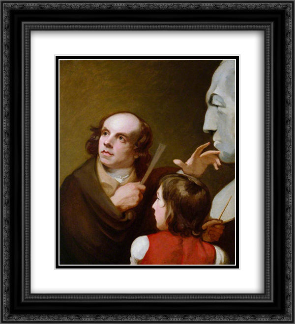 John Flaxman; Thomas Alphonso Hayley 20x22 Black Ornate Wood Framed Art Print Poster with Double Matting by Romney, George