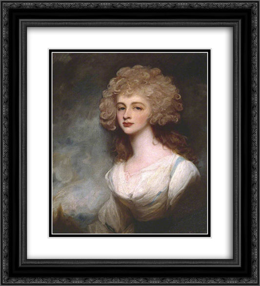 Lady Altamont 20x22 Black Ornate Wood Framed Art Print Poster with Double Matting by Romney, George