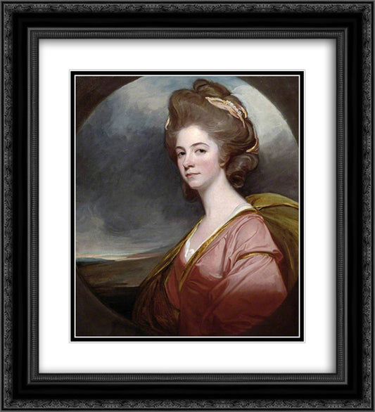 Lady Emilia Kerr 20x22 Black Ornate Wood Framed Art Print Poster with Double Matting by Romney, George