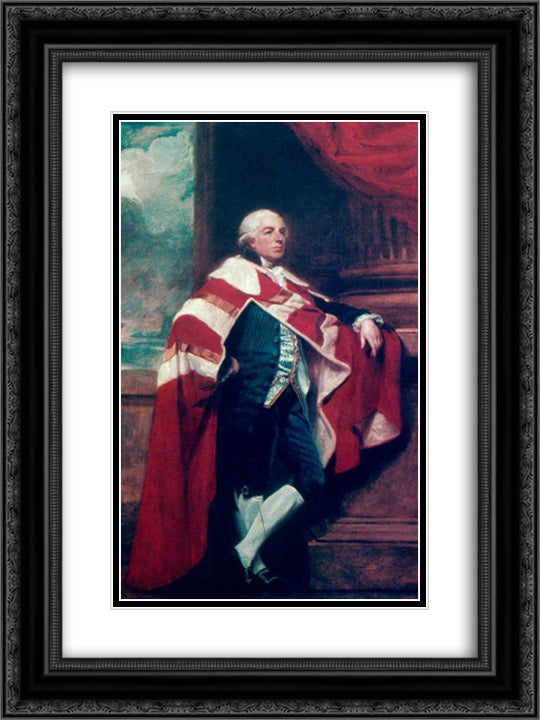 Lord Ducie 18x24 Black Ornate Wood Framed Art Print Poster with Double Matting by Romney, George