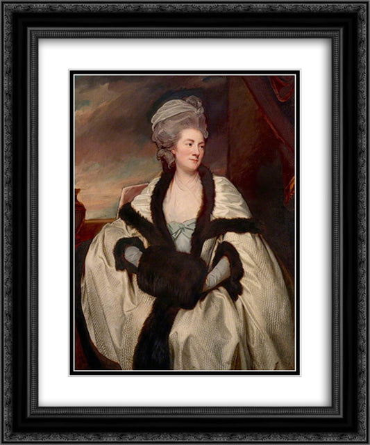 Mary Bootle (d.1813), Mrs Wilbraham Bootle 20x24 Black Ornate Wood Framed Art Print Poster with Double Matting by Romney, George