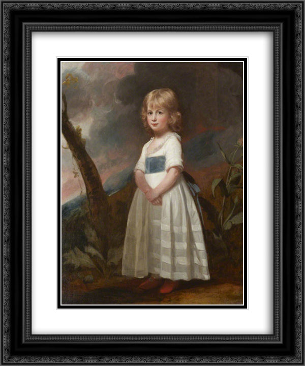 Master Richard Meyler, 1795, Aged 3 or 4 20x24 Black Ornate Wood Framed Art Print Poster with Double Matting by Romney, George