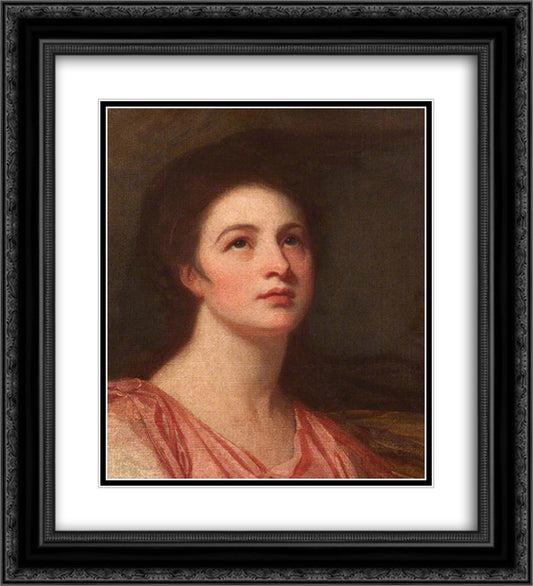 Miss Vernon as Hebe 20x22 Black Ornate Wood Framed Art Print Poster with Double Matting by Romney, George