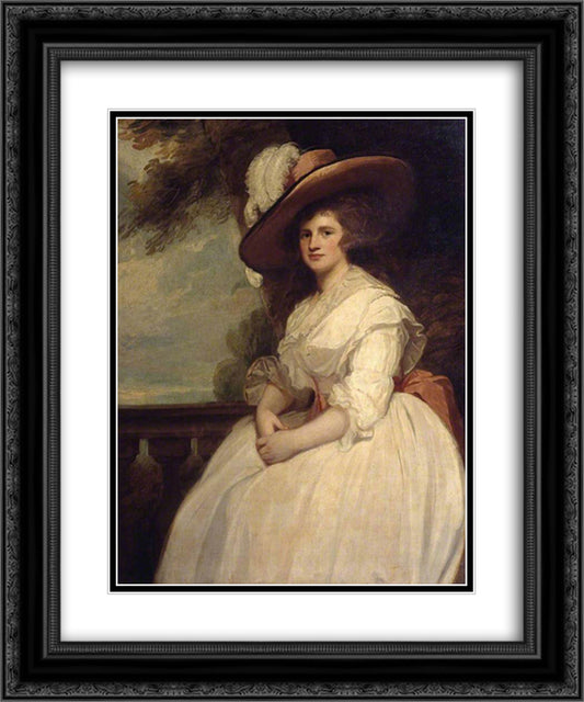 Mrs John Matthews 20x24 Black Ornate Wood Framed Art Print Poster with Double Matting by Romney, George