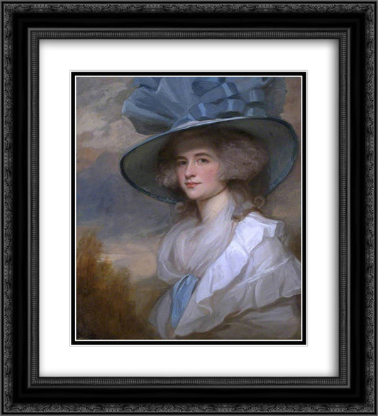 Mrs Robert Trotter of Bush 20x22 Black Ornate Wood Framed Art Print Poster with Double Matting by Romney, George