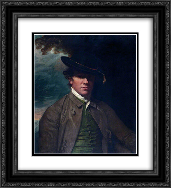 Portrait of a Young Man of the Maynard Family 20x22 Black Ornate Wood Framed Art Print Poster with Double Matting by Romney, George