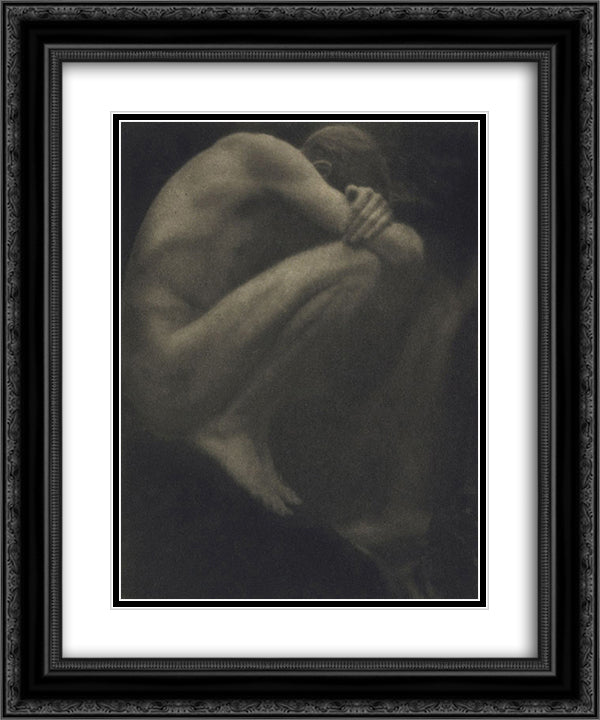 Nude - The Pool 20x24 Black Ornate Wood Framed Art Print Poster with Double Matting by Seeley, George