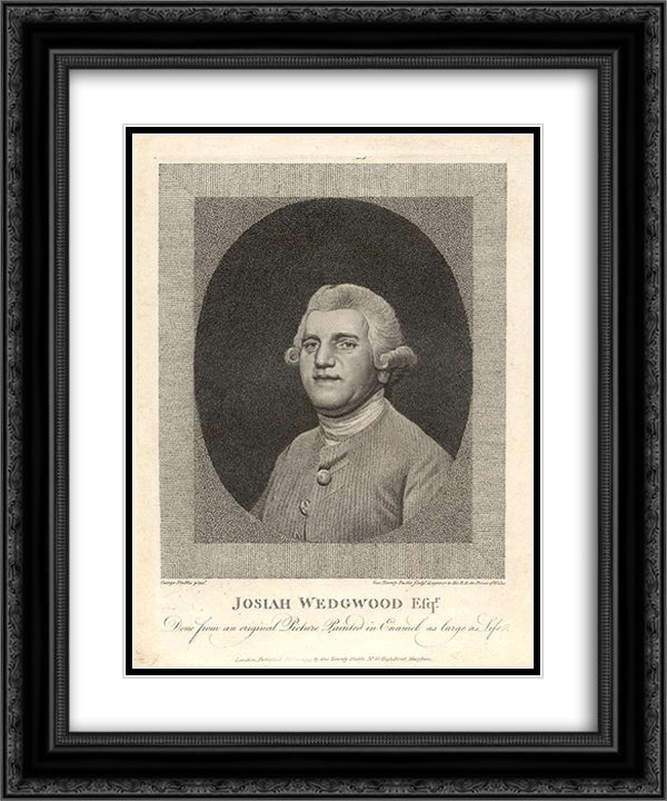 Josiah Wedgwood 20x24 Black Ornate Wood Framed Art Print Poster with Double Matting by Stubbs, George