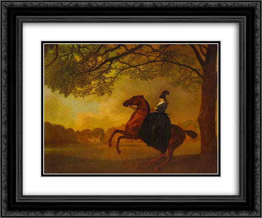 Laetitia, Lady Lade 24x20 Black Ornate Wood Framed Art Print Poster with Double Matting by Stubbs, George