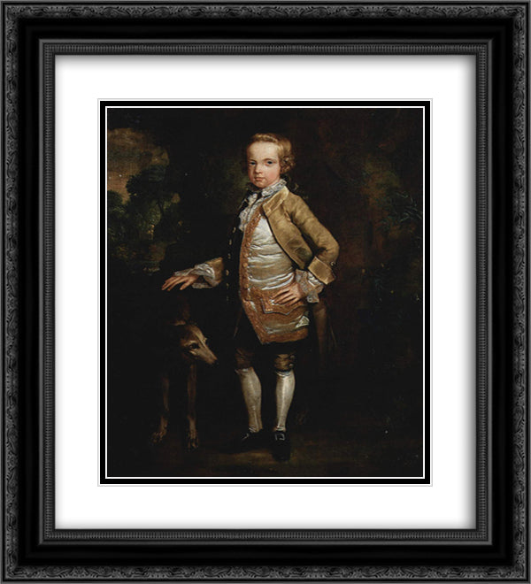 Portrait of John Nelthorpe as a child 20x22 Black Ornate Wood Framed Art Print Poster with Double Matting by Stubbs, George