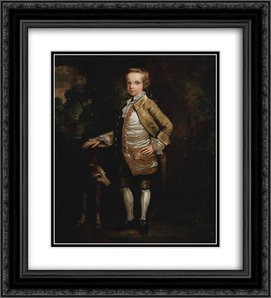 Portrait of John Nelthorpe as a child 20x22 Black Ornate Wood Framed Art Print Poster with Double Matting by Stubbs, George