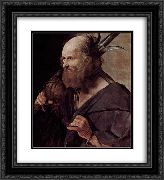 St. Jude Thaddeus 20x22 Black Ornate Wood Framed Art Print Poster with Double Matting by La Tour, Georges de