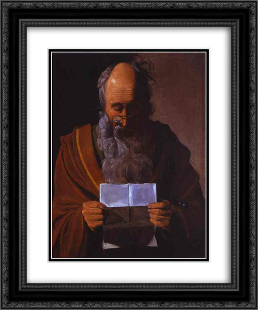 St. Paul 20x24 Black Ornate Wood Framed Art Print Poster with Double Matting by La Tour, Georges de