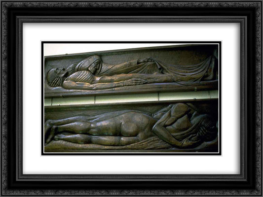 Death 24x18 Black Ornate Wood Framed Art Print Poster with Double Matting by Lacombe, Georges