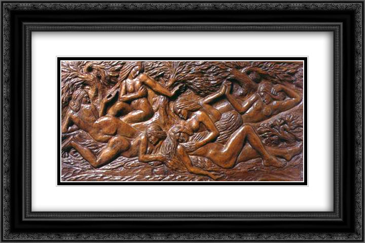 Women damned 24x16 Black Ornate Wood Framed Art Print Poster with Double Matting by Lacombe, Georges