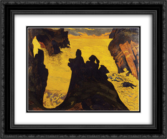 Yellow Sea 24x20 Black Ornate Wood Framed Art Print Poster with Double Matting by Lacombe, Georges