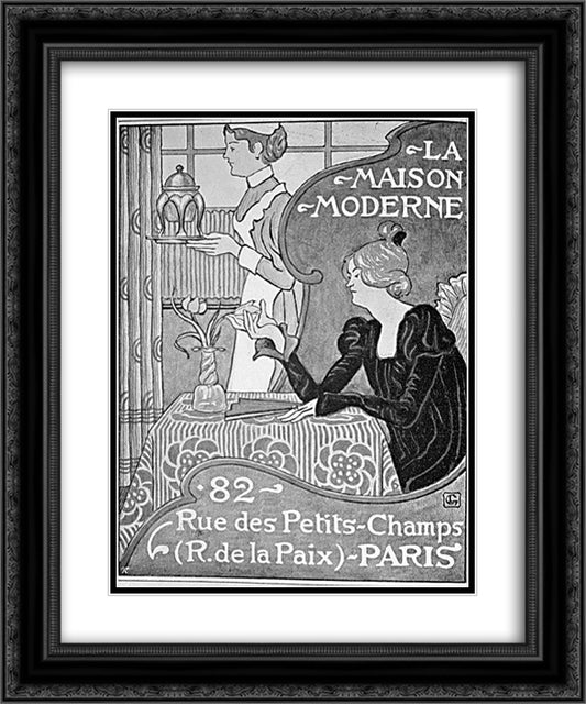 Poster for La Maison Moderne, Paris 20x24 Black Ornate Wood Framed Art Print Poster with Double Matting by Lemmen, Georges