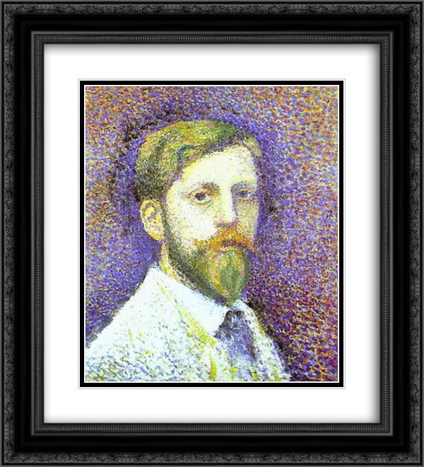 Self-Portrait 20x22 Black Ornate Wood Framed Art Print Poster with Double Matting by Lemmen, Georges