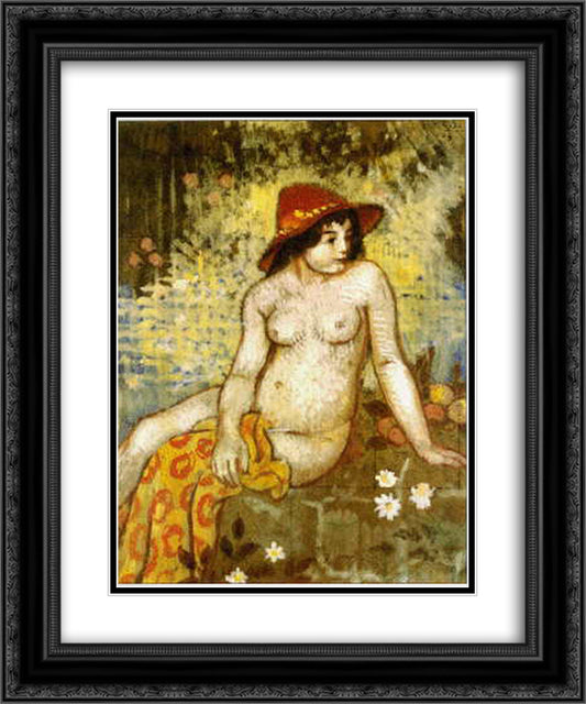 Young Bather 20x24 Black Ornate Wood Framed Art Print Poster with Double Matting by Lemmen, Georges