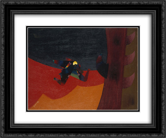 Love on the Beach 24x20 Black Ornate Wood Framed Art Print Poster with Double Matting by Papazoff, Georges