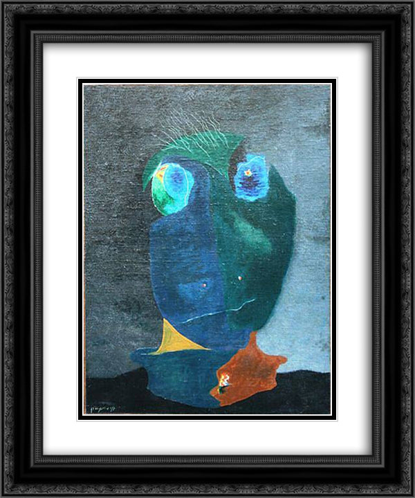 Tete fantastique 20x24 Black Ornate Wood Framed Art Print Poster with Double Matting by Papazoff, Georges