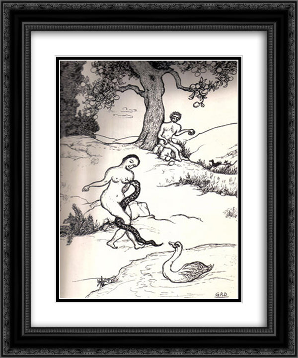 Untitled 20x24 Black Ornate Wood Framed Art Print Poster with Double Matting by Ribemont Dessaignes, Georges