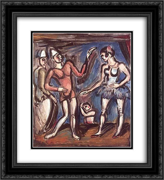 La Parade 20x22 Black Ornate Wood Framed Art Print Poster with Double Matting by Rouault, Georges