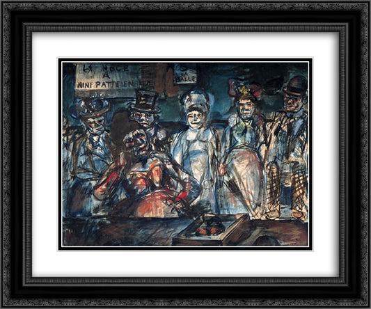 Slaughter 24x20 Black Ornate Wood Framed Art Print Poster with Double Matting by Rouault, Georges