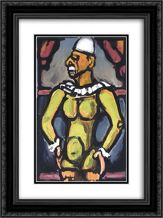 Triste Os from Cirque de l'Etoile Filante 18x24 Black Ornate Wood Framed Art Print Poster with Double Matting by Rouault, Georges