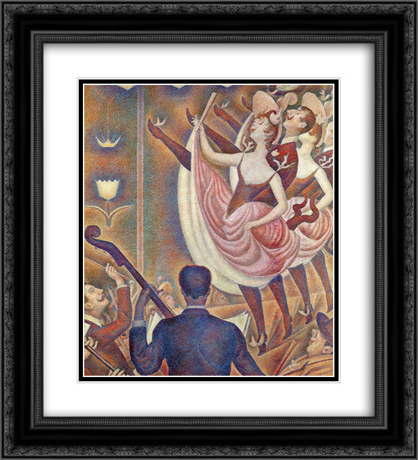 Chahut 20x22 Black Ornate Wood Framed Art Print Poster with Double Matting by Seurat, Georges