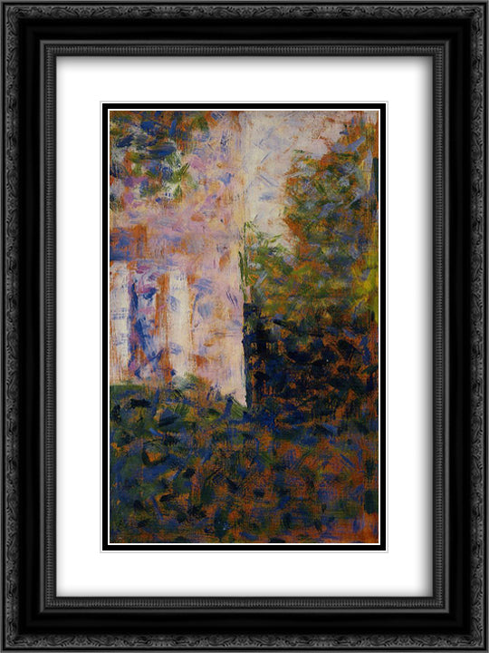 Corner of a House 18x24 Black Ornate Wood Framed Art Print Poster with Double Matting by Seurat, Georges